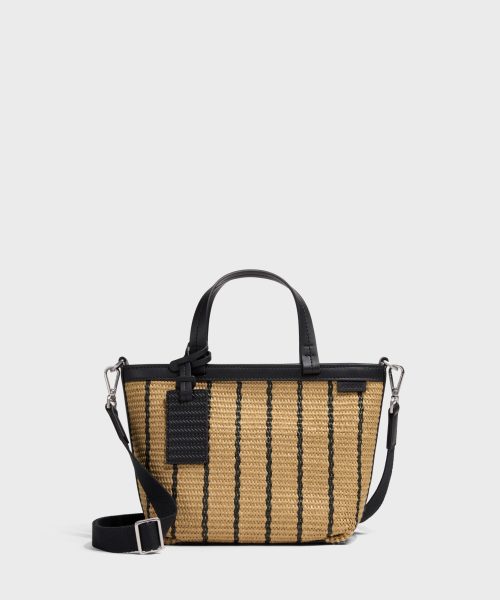 Mini Riviera Straw Tote in Black Seagrass